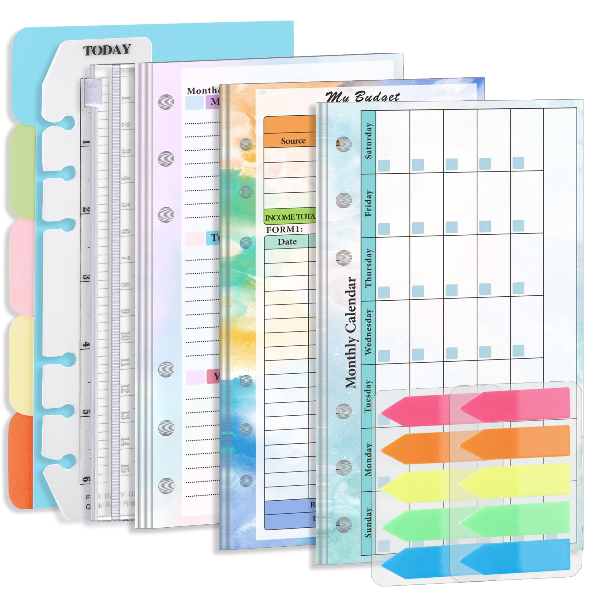 HASTHIP Weekly Planner Monthly Planner for A6 Budget Binder Tear Off Note-Pad Memo Organiser Planner To Do List Notepad for Students, Home & Office, Zipper Pocket, Ruler, Color Label Stickers HASTHIP Weekly Planner Monthly Planner for A6 Budget Binder Tear Off Note-Pad Memo Organiser Planner To Do List Notepad for Students, Home & Office, Zipper Pocket, Ruler, Color Label Stickers